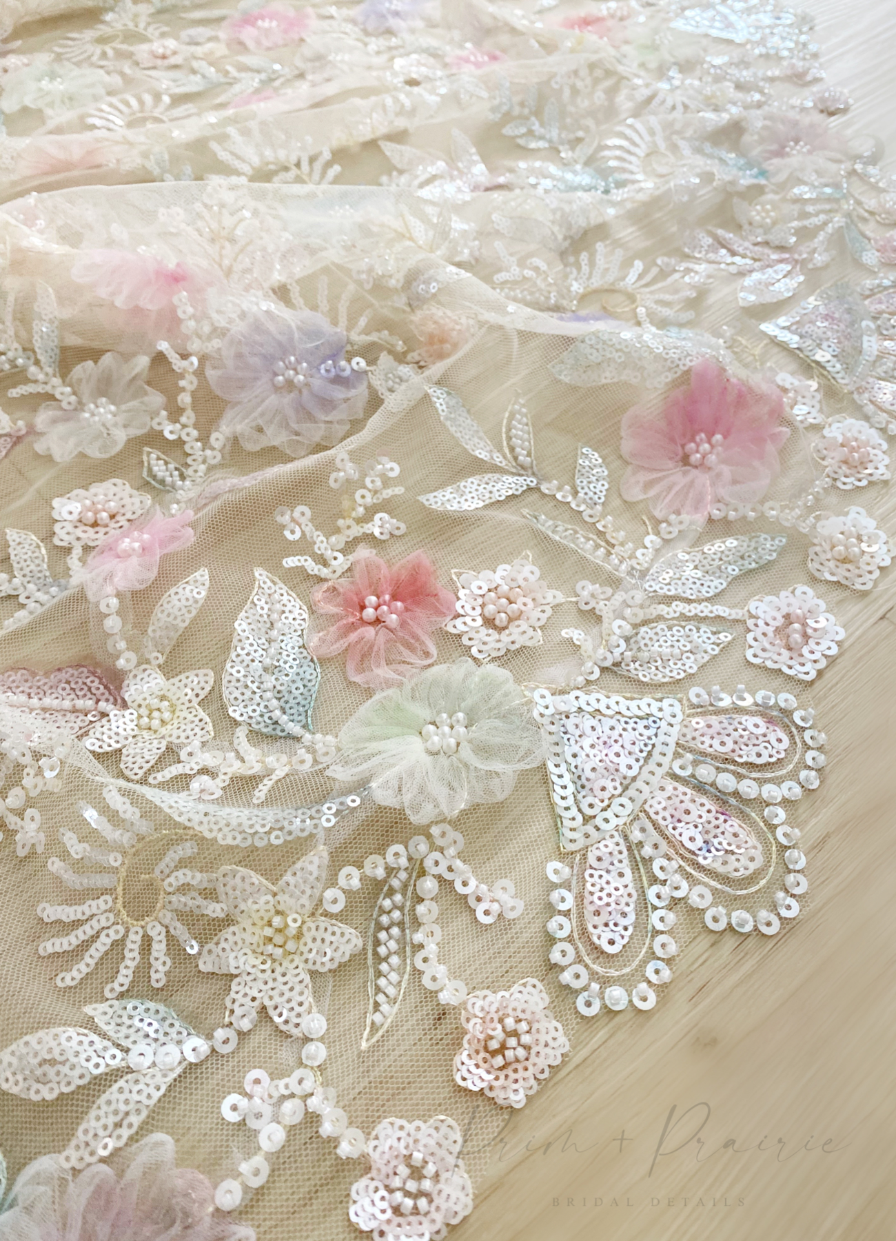 • ARI • 3D floral beaded bridal veil