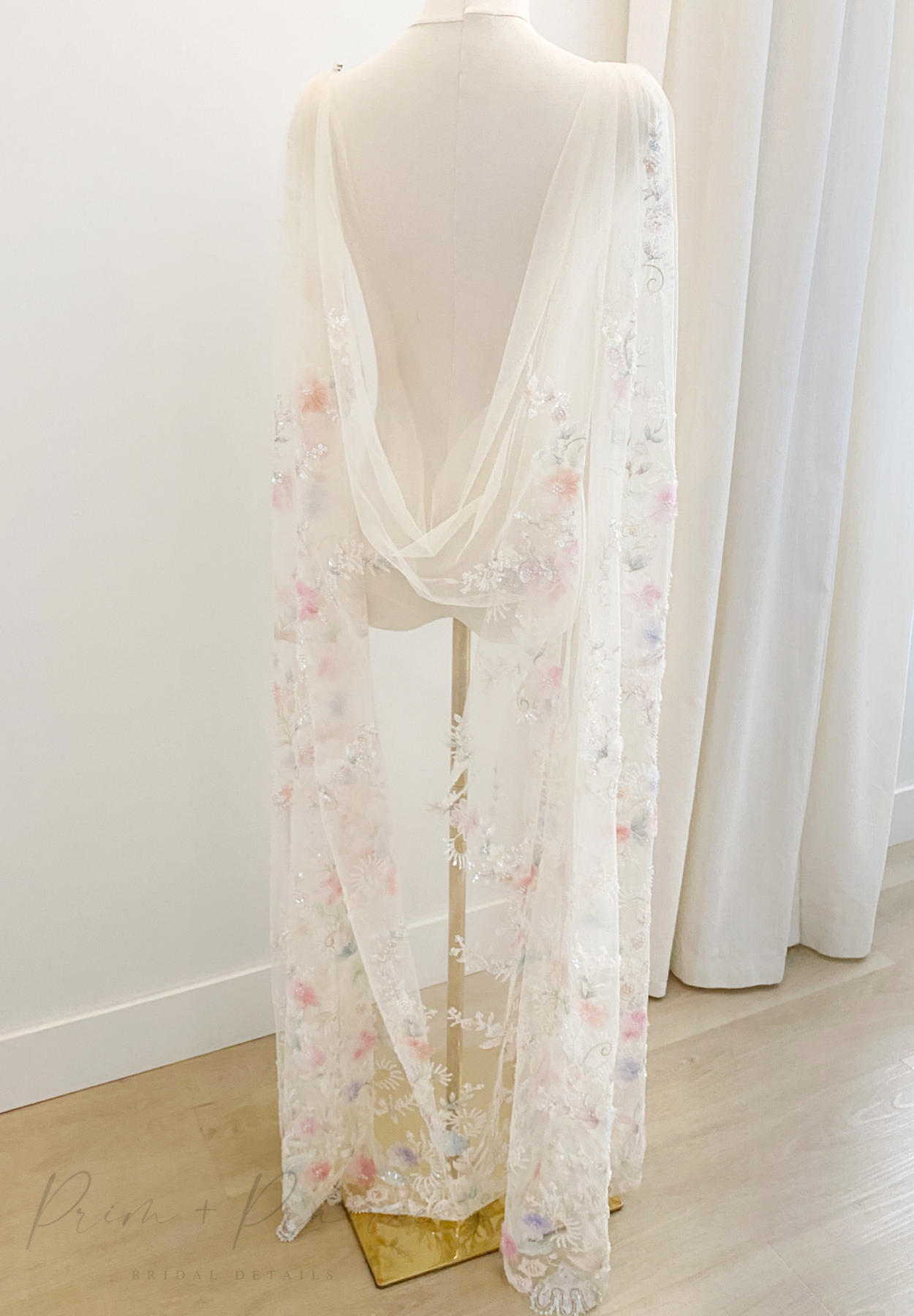 • ARI• 3D floral beaded bridal cape
