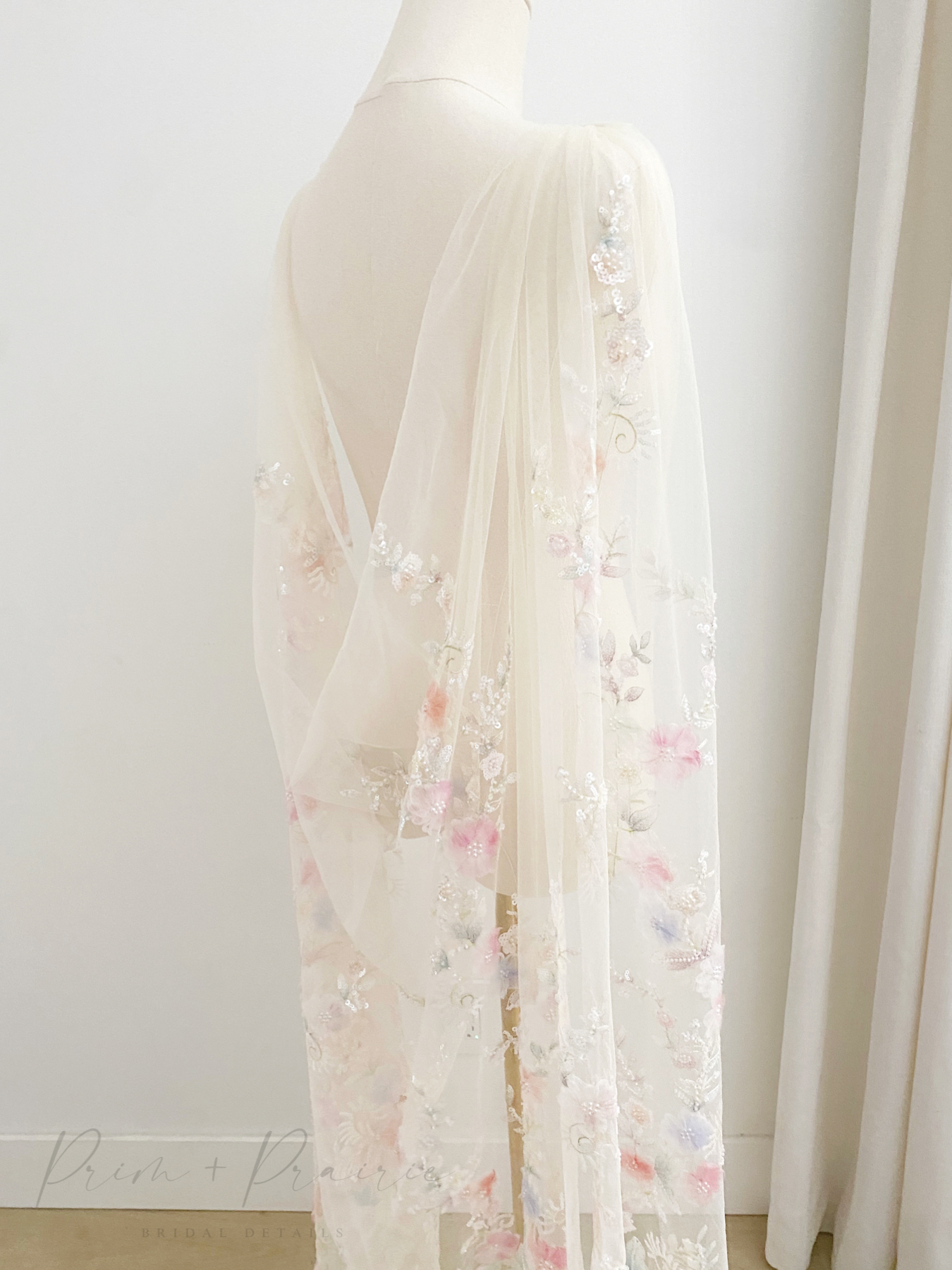 • ARI• 3D floral beaded bridal cape