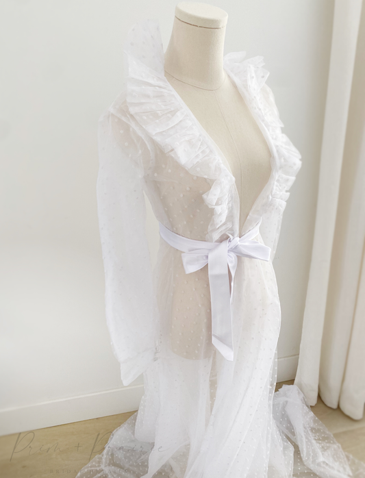 • BRITA • dotted tulle bridal robe