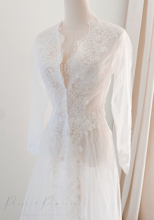 • ANNA • lace bridal dressing gown robe