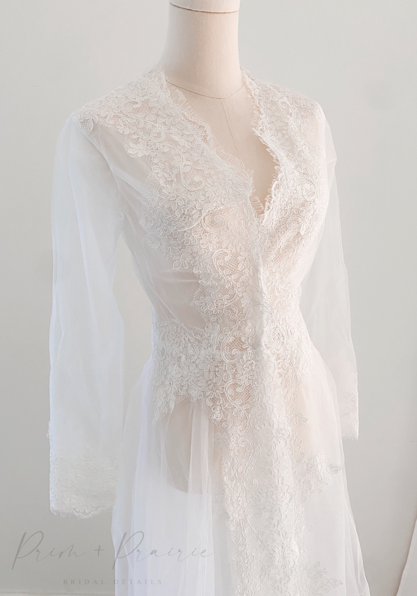 • ANNA • lace bridal dressing gown robe