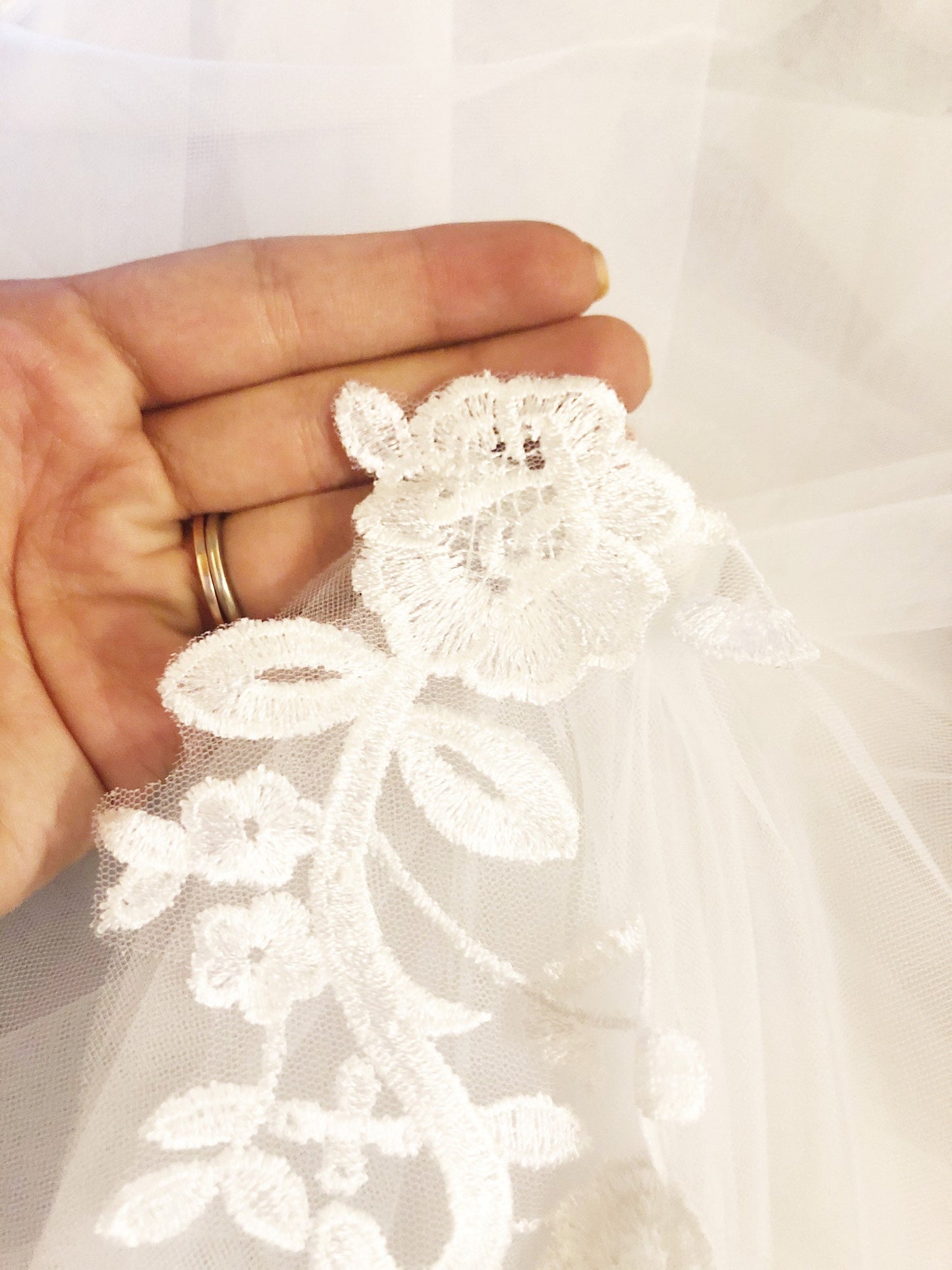 • WREN • lace detail tulle bridal cape