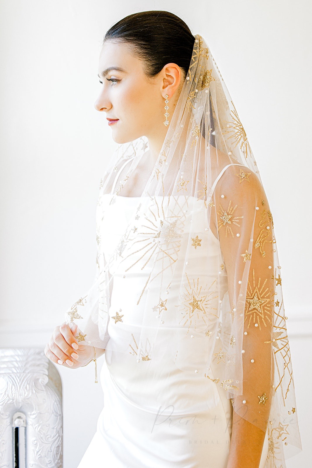 • STELLA • gold star bridal veil