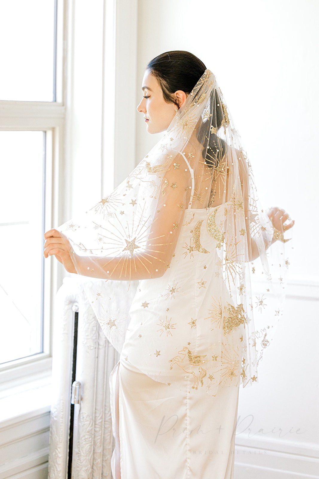 • STELLA • gold star bridal veil