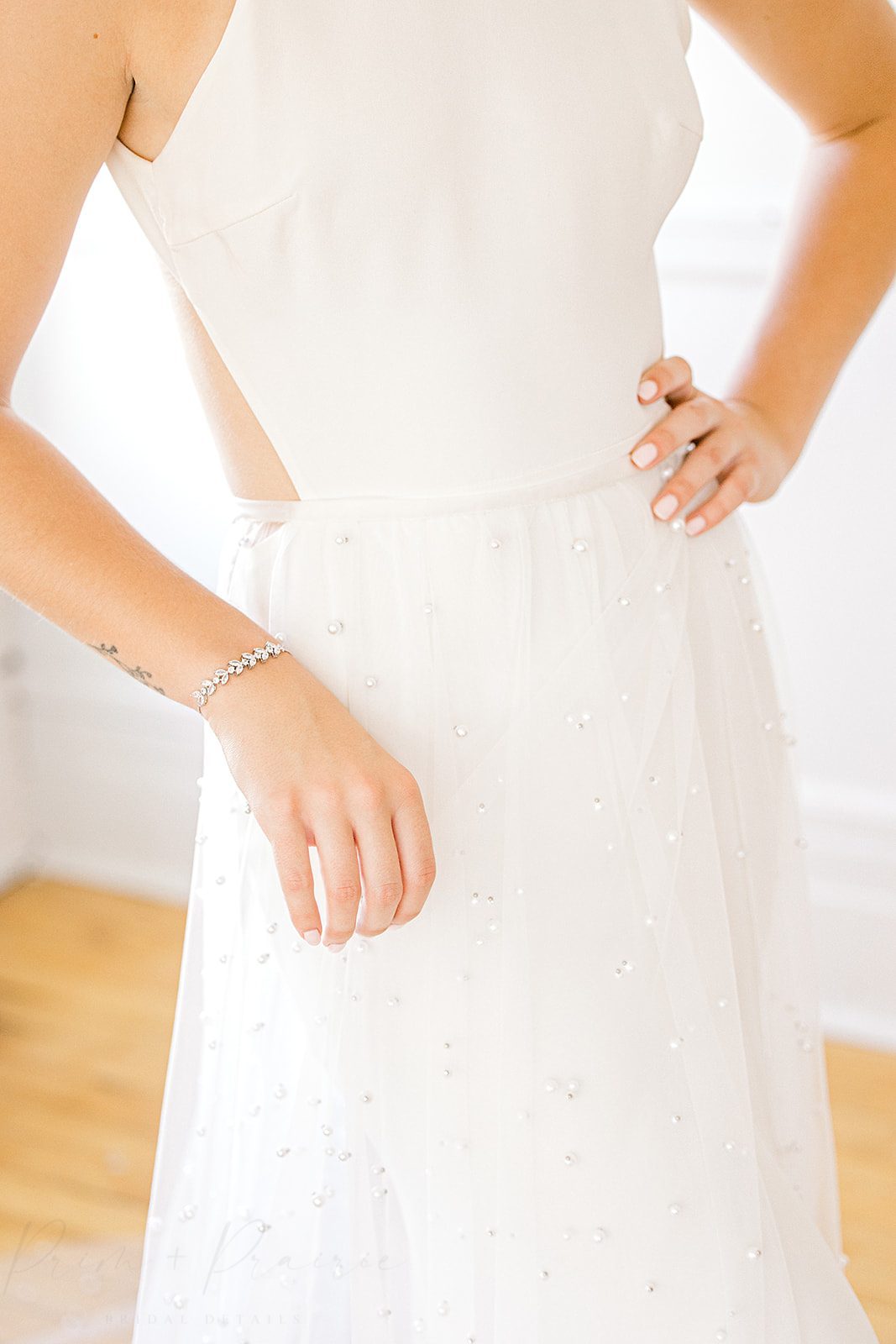 • ALAINA • pearl tulle over skirt