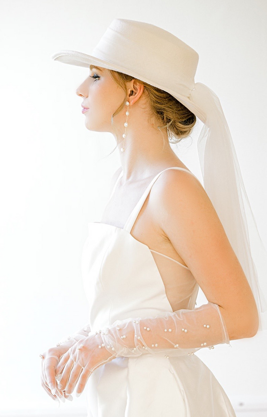 • REMI • wool tulle veil hat