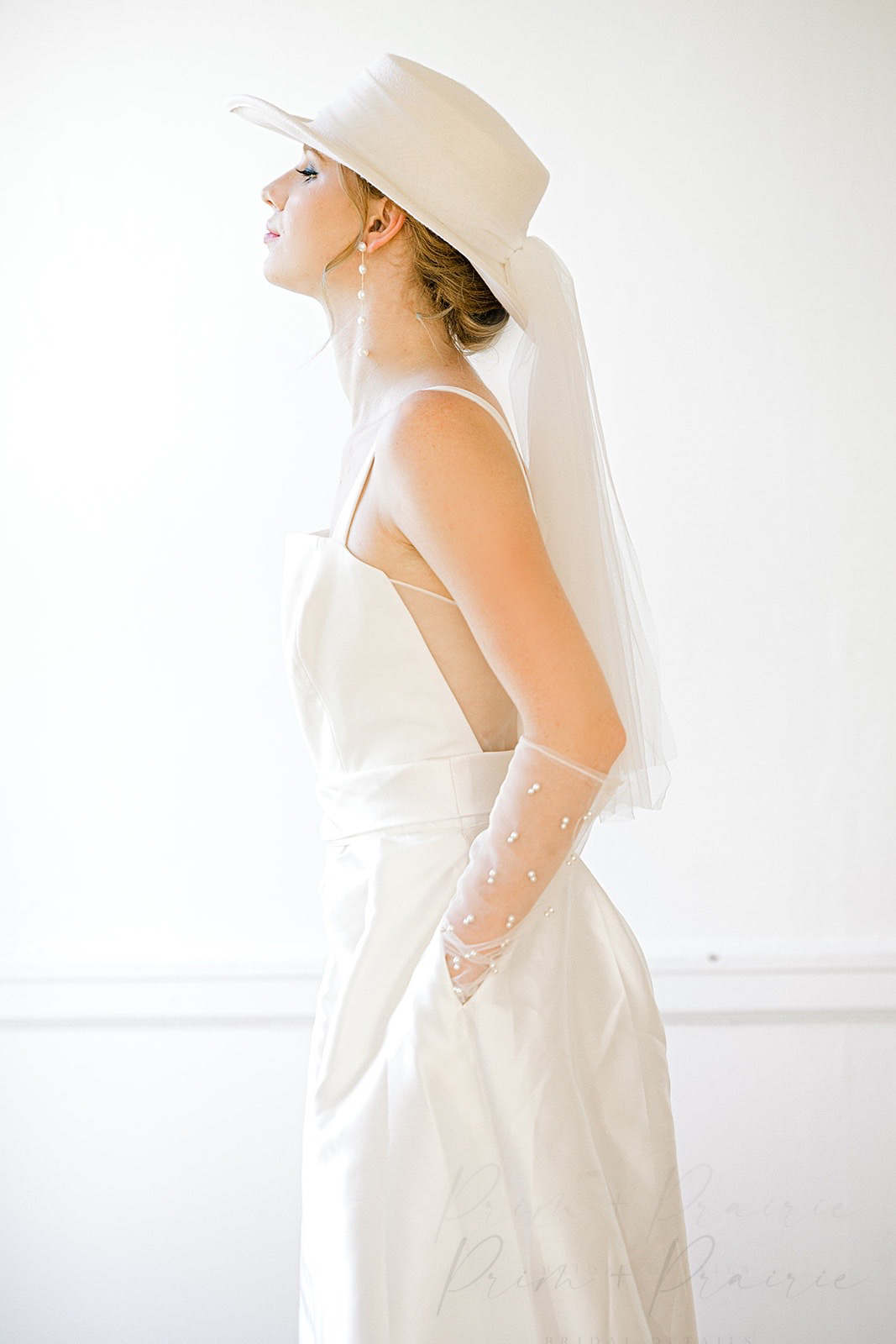 • REMI • wool tulle veil hat