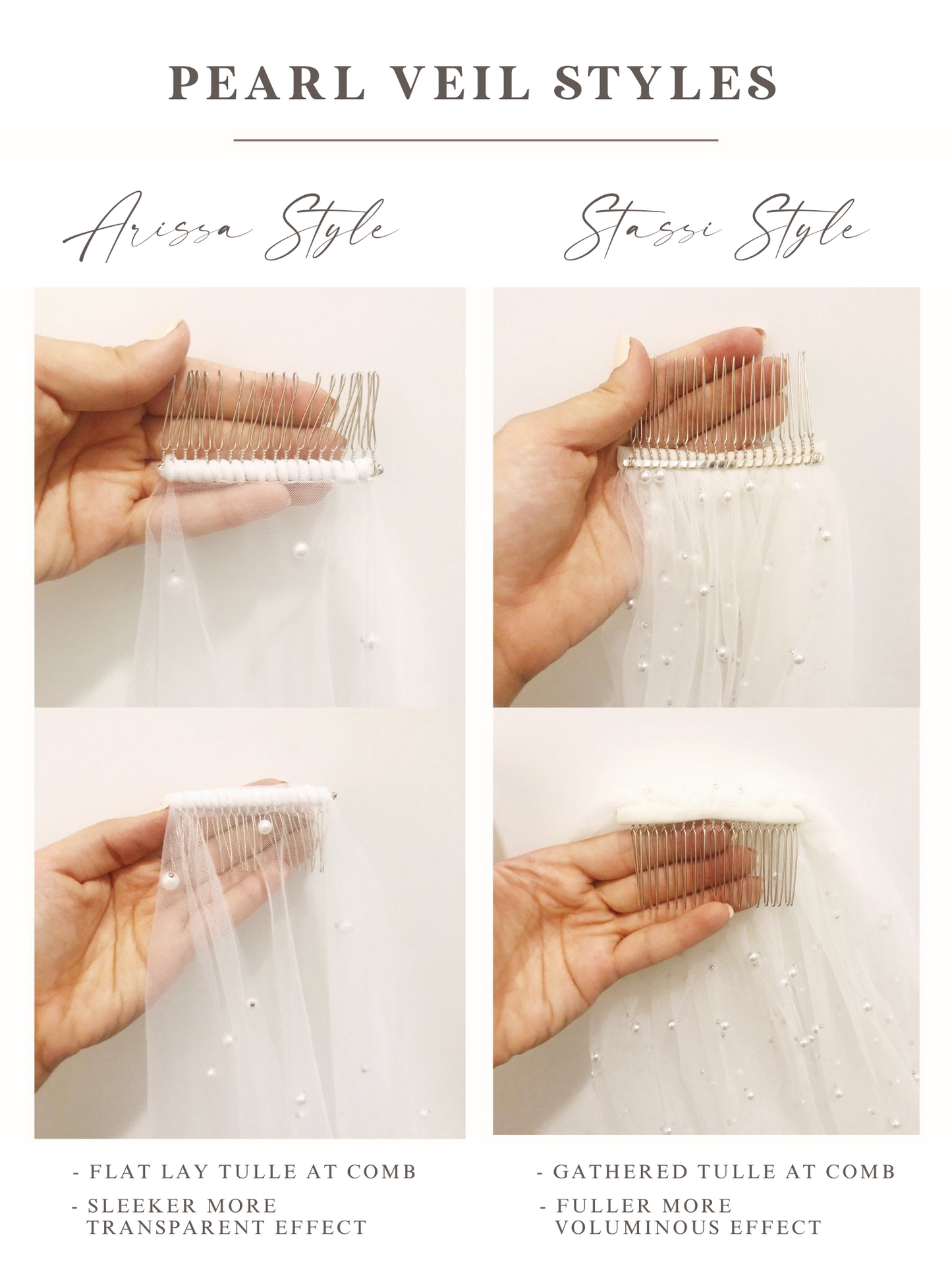 • ARISSA • single layer pearl veil