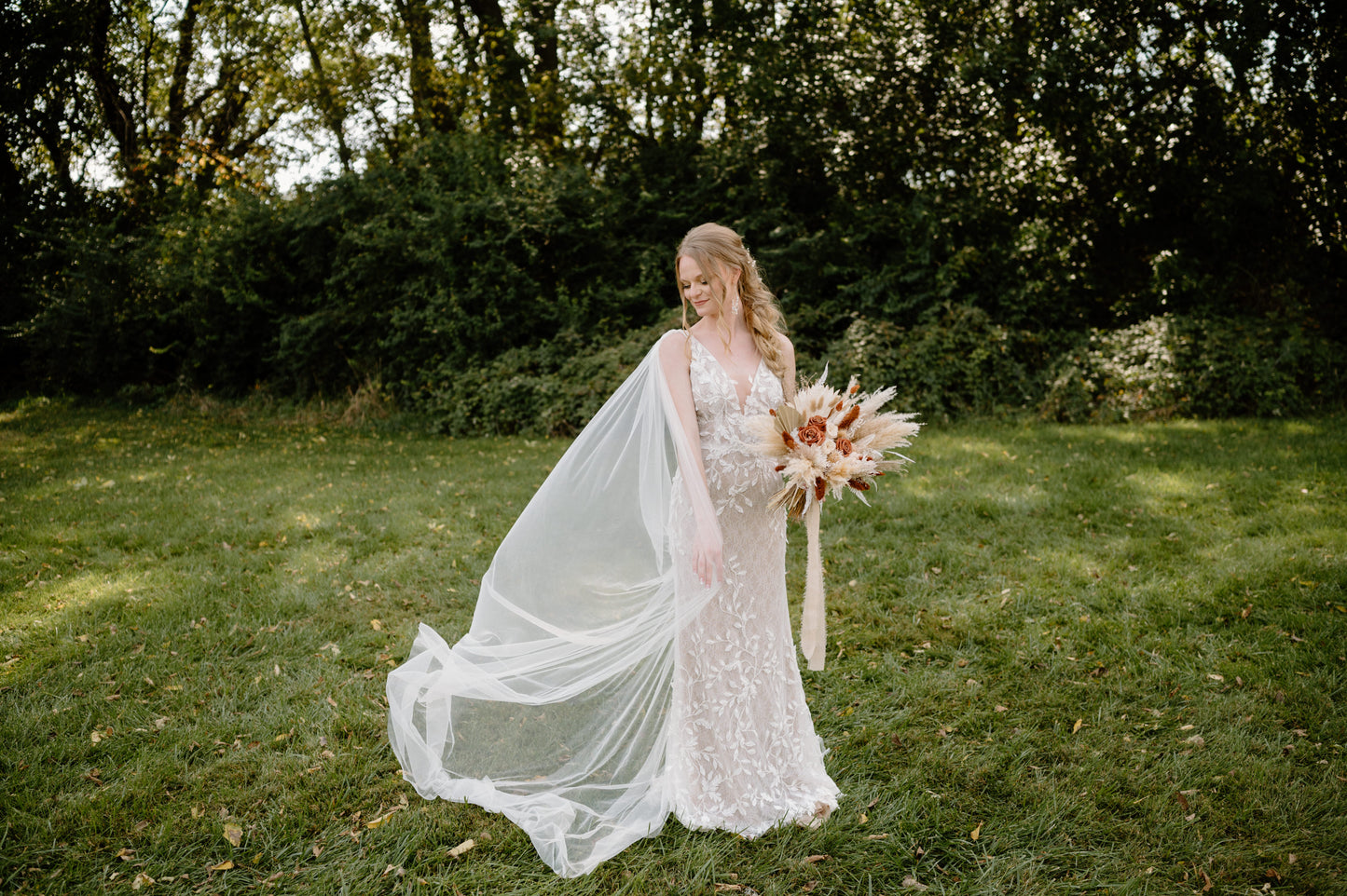 • KATE • thin strap tulle bridal cape